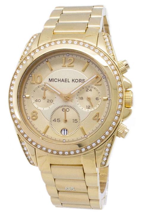 gold michael kors watch rhinestone